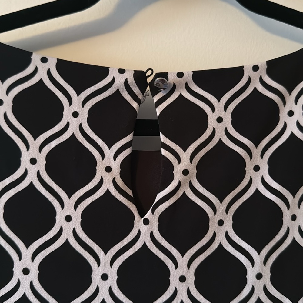 White House Black Market Black/White/Purple Dress, Sz. Medium, EUC - Picture 4 of 4